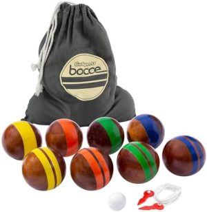 Bocce |   100 Mm Kovapuulajipallo Setti, Jossa On 8 Premium 12 Oz Puupalloa, Pallino, Laukku Ja Mittanauha Bocce Bocce