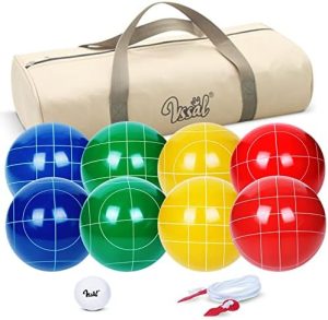 Bocce |   107Mm Virallinen Bocce-pallo-setti Sääntöjen Mukainen Koko Ja Paino 920G/2.03Lbs Ammattilaiskilpailuihin, Takapihalle, Nurmikolle, Rantalajeihin 8 Pallolla, Pallinolla, Kantorepulla, Mittanauhalla Bocce Bocce