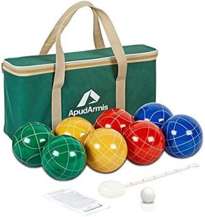 Bocce |   Bocce-pallotsetti, ulkoilma-perhe-bocce-peli takapihalle/ruohikkoon/rannalle – 8 polyresiinipallon ja 1 pallinon sekä nailonkantolaukun ja mittanauhan (90 mm) setti Bocce Bocce